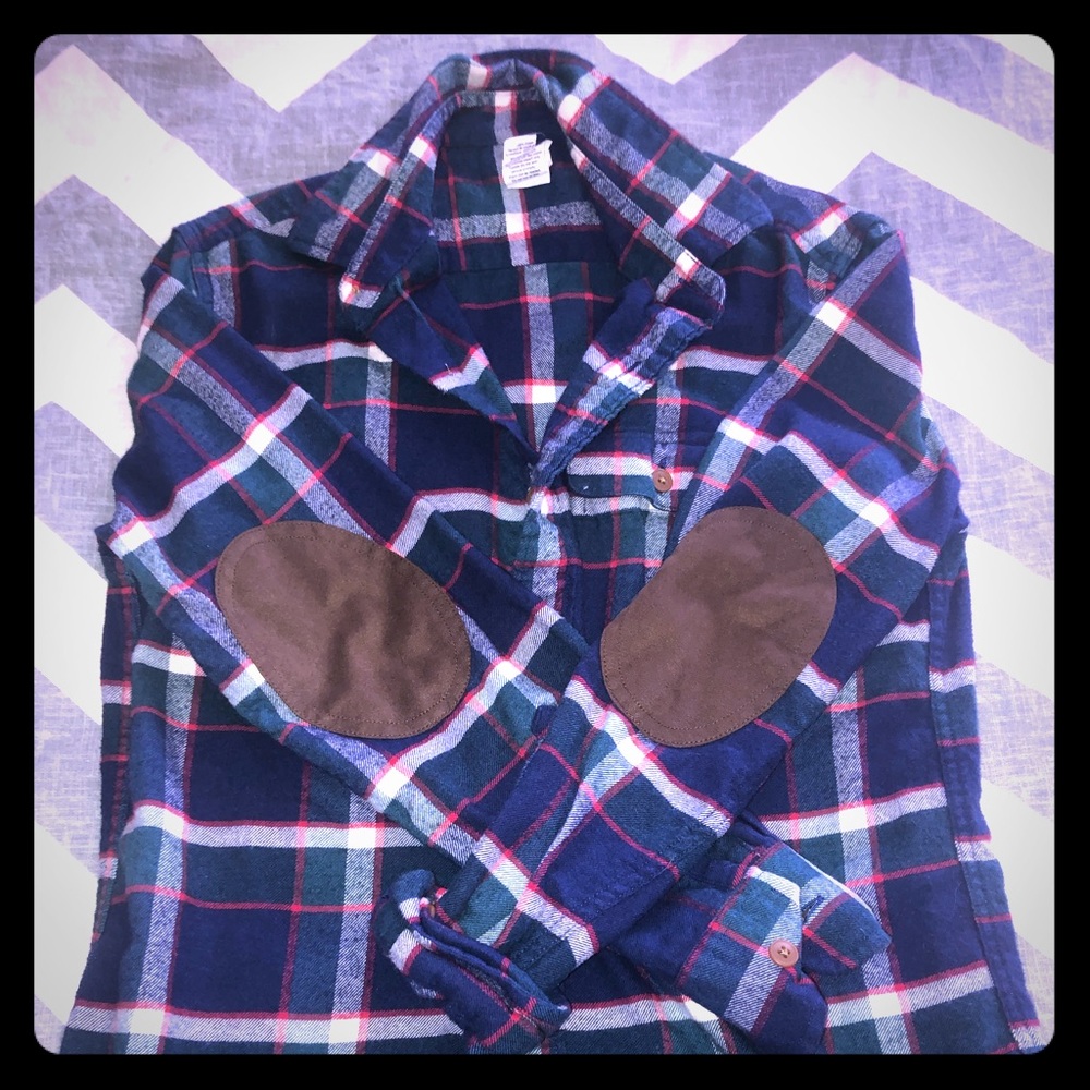 Elbow patch flannel